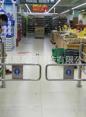 不锈钢自动柱式红外感应单向门三辊闸人行通道门翼闸机全高转闸挡