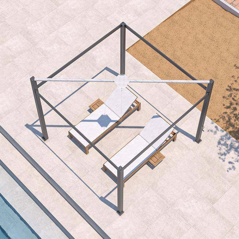 户外手动伸缩遮阳棚天幕铝合金亭子现代庭院凉亭花园别墅四角伞棚,淘宝优惠券,粉丝福利购,淘宝优惠卷