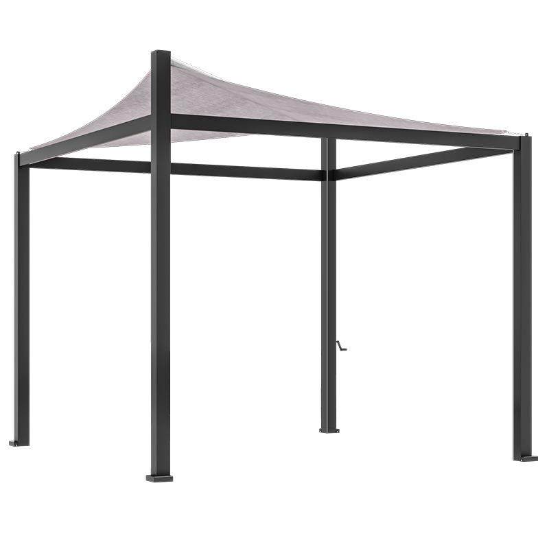 户外手动伸缩遮阳棚天幕铝合金亭子现代庭院凉亭花园别墅四角伞棚,淘宝优惠券,粉丝福利购,淘宝优惠卷