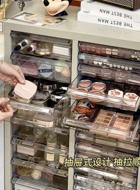 化妆品收纳盒桌面置物架抽屉式多层落地文件收纳柜放美甲储物柜子