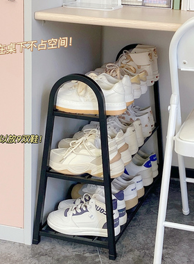 宿舍桌下鞋架子简易可移动学生收纳神器塑料经济型多层鞋子置物架