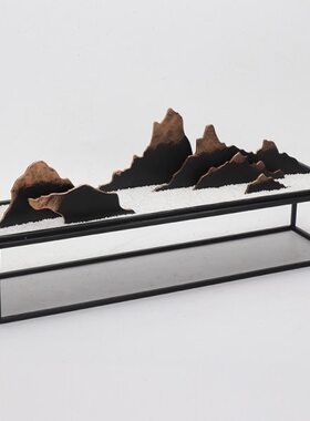 现代家居饰品茶室艺术客厅新中式茶几玄关柜中式软装饰品假山摆件