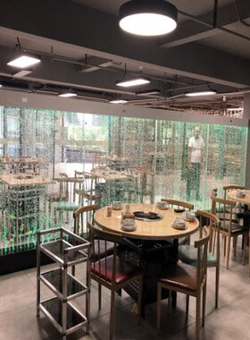 气泡水玄关鱼缸屏风隔断定做舞亚克力大型客厅水族箱水幕墙流水墙