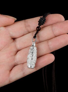 挂饰嘎乌字车真吊坠挂饰25言六吊坠男女情侣款子个性银吊坠S9