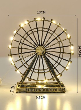 简约现代客厅电视柜酒柜装饰品摆件创意旋转摩天轮办公.室桌面摆