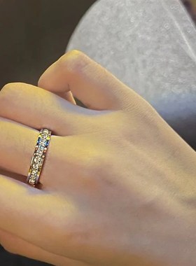 精致清冷大小姐百搭亮晶t晶爆闪戒指组合叠戴夏天配饰潮酷风蹦迪