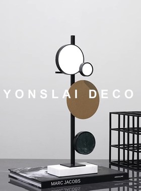 现代极简几何彩色软装饰品家居样板间玄关电视柜桌面创意艺术摆件