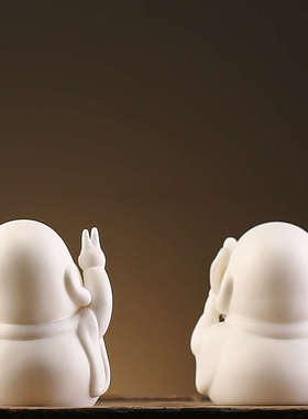 手工弥勒佛摆件客厅家居电视柜招财小号禅意装饰工艺品大肚笑佛