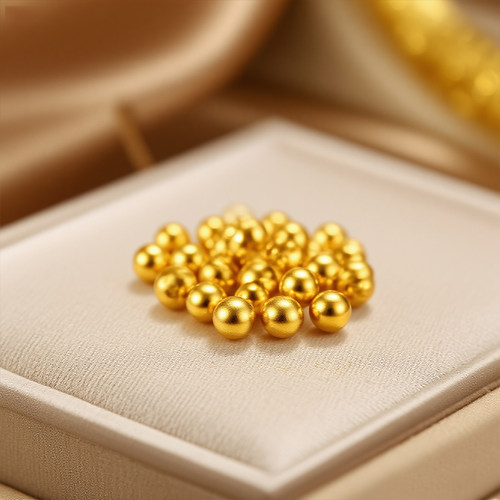 【平准】K古法珠999足金配件手链串珠小金珠手链3D硬金散珠DIY - 图1