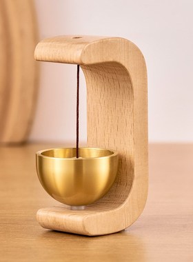 八方来财门铃磁吸铃铛一响黄金万两创意招财新中式胡桃木入户装饰