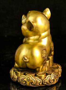 铜猪摆件生肖猪金猪福猪储钱罐家用桌面装饰大号能进能出存钱罐