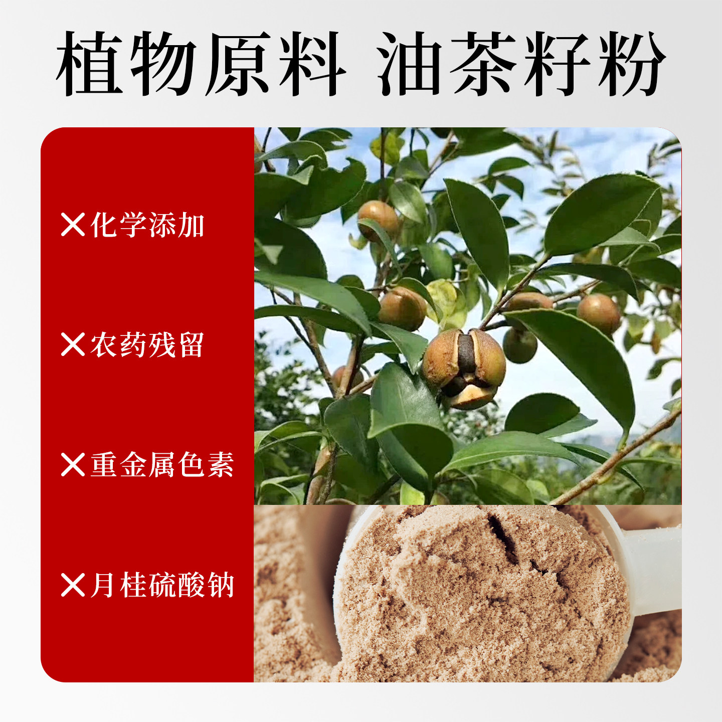 念食安天然植物清洁剂压榨茶油茶籽果茶麸粉茶粕自封袋装茶籽粉