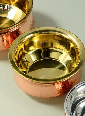 铜制高脚供水碗室内家用带底座供水杯净水碗七供圣水杯桌面摆件