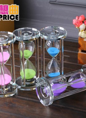 水晶沙漏计时器30/60分钟个性简约现代儿童防摔T摆件送女生日礼物
