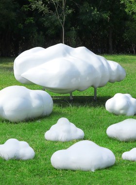 户外玻璃钢仿真云朵摆件招商中心装饰品幼儿园售楼处小区草坪雕塑