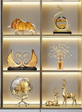 德国轻奢电视柜摆件酒柜装饰品客厅高端大气上档次玻璃柜2025新款