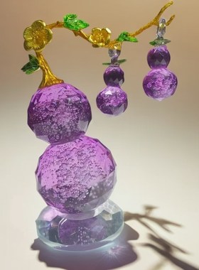 Y气泡琅彩宝葫琉璃紫葫芦卧室客厅落地摆件