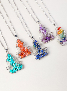 天然水晶碎石人形金属生命树