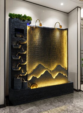 公司花园景观装饰摆件假山流水喷泉水幕墙别墅庭院水景屏风流水墙