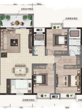 户型分析家居布局买房子在线选房屋办公室住宅装修缺角风景山水件