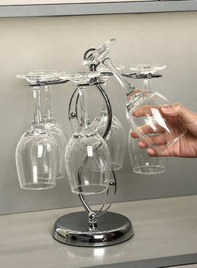 轻奢高档红酒架装饰品摆件酒杯架悬挂倒挂斜放桌面玄关客厅电视柜