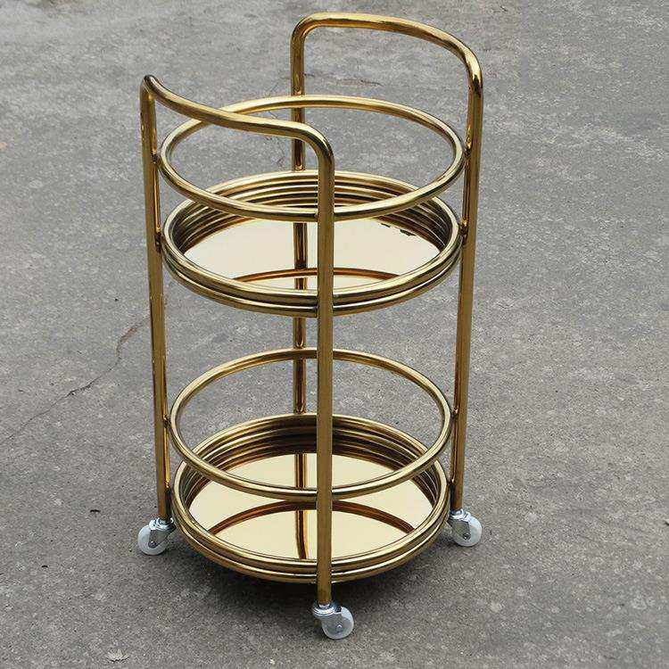 酒店KTV圆形酒水车餐厅不锈钢移动服务点心餐车手推车茶水车,淘宝优惠券,粉丝福利购,淘宝优惠卷