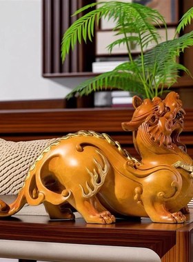 纯铜旺财招财镇宅霸王貔貅摆件客厅老板办公室书柜装饰开业礼品