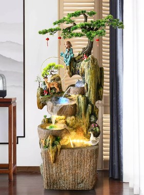 流水假山摆件喷泉水循环落地生财玄关客厅阳台户外庭院造景观装饰