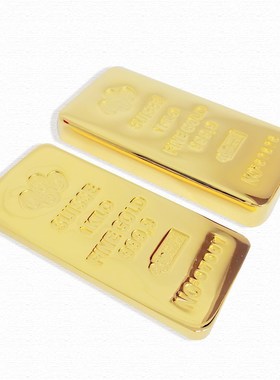 仿真铜镀金瑞士庞博金条1000克样品金条金店银行样品金条摆件