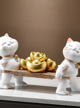 发财树办公室招财猫摆件开业大吉乔迁礼物高档送礼品收银台装饰品