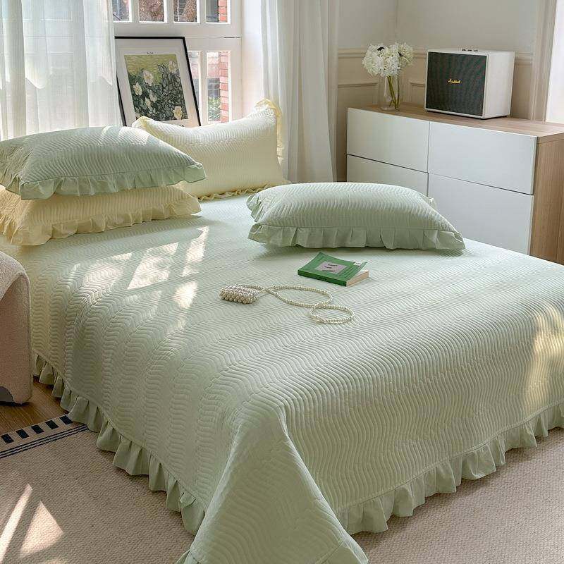 A类纯棉花边床盖单件四季通用榻榻米专用床单三件套单人夹棉炕单,淘宝优惠券,粉丝福利购,淘宝优惠卷