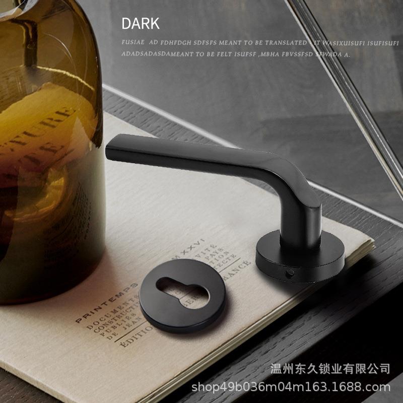 锌合金欧式黑色室内卫生间浴室门锁卧室分体锁磁吸锁执手锁房门 - 图1