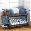 Kitchen good storage rack home desktop storage multi-layer multi-functional cupboard layered draining bowls and chopsticks knife and fork rack