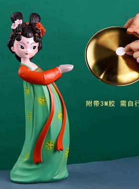 创意古风少女摆件托盘收纳钥匙玄关家居装饰品客厅树脂工艺品礼物