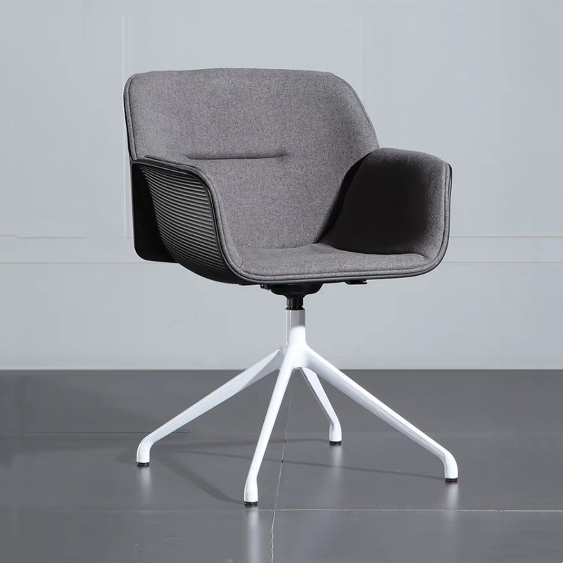 简约商务电脑椅书房职员皮布艺软包办公转椅 - 图0