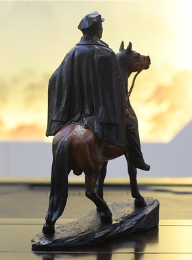 毛主席铜像 毛爷爷长征骑马摆像 办公室装饰摆件乔迁礼品礼盒装