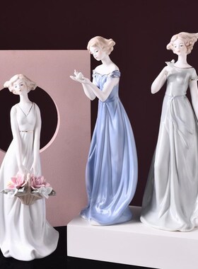 摆件陶瓷家居品欧式装饰客厅酒柜人物电视柜工艺摆设西洋饰品房间