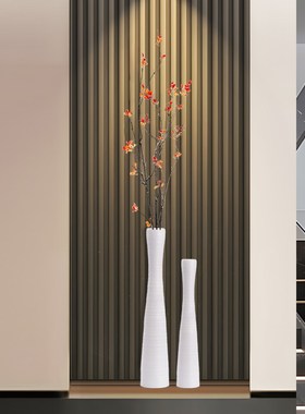 秋叶高款细高花瓶细长客厅乔迁入宅装饰花器电视柜壁龛玄关柜摆件