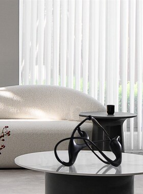 现代简约抽象艺术品摆件样板房售楼处家居玄关桌面电视柜书架装饰