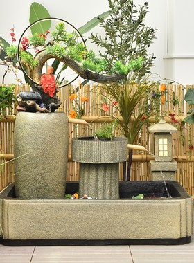 中式装饰庭院室内阳台户外鱼池造景循环水假山水景观摆件流水喷泉