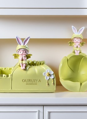 奶油风入户钥匙收纳玄关摆件门口鞋柜客厅家居高级感装饰乔迁礼物