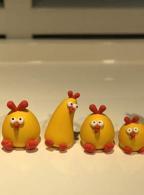 小黄鸡摆件可爱车载汽车用品装饰公仔玩偶萌萌树脂纯手工