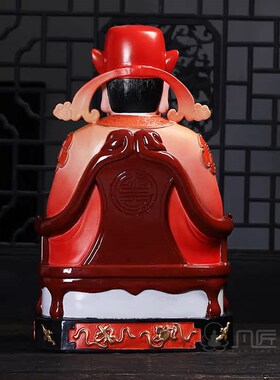 陶瓷财神爷摆件家用神像聚宝盆财神像文财神家居店铺供奉佛像