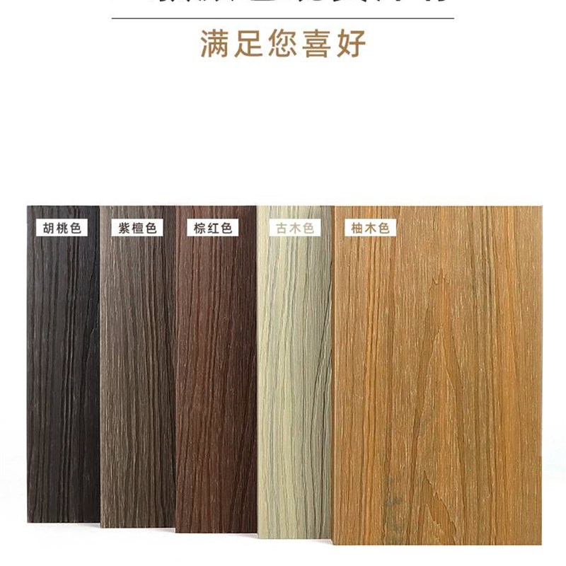 塑木地板户外共挤木纹拼接无缝防水自铺阳台花园工程防腐木塑地板 - 图0