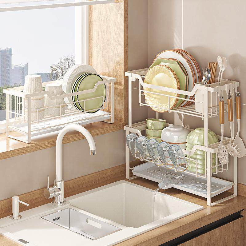 【折扣价】厨房碗架沥水架水槽边碗碟餐具收纳架水池台面窄款双层,淘宝优惠券,粉丝福利购,淘宝优惠卷
