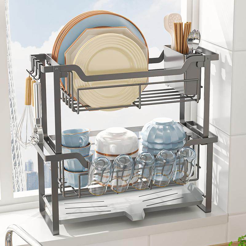 【折扣价】厨房碗架沥水架水槽边碗碟餐具收纳架水池台面窄款双层,淘宝优惠券,粉丝福利购,淘宝优惠卷