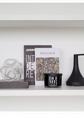 样板间书房现代家居简约软装饰品书挡创意陶瓷玻璃摆件组合ZH3026