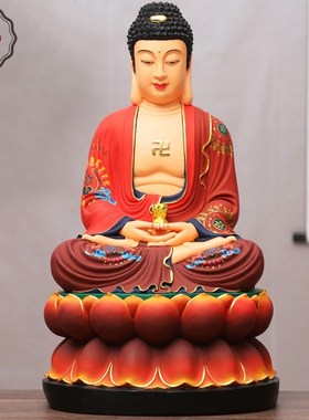 直销厂家直销树脂佛像寺庙释迦佛敦煌彩阿弥陀佛如来佛祖66cm 药