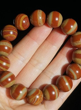 27#天然新疆彩泥手链戈壁石原石彩色手串老型珠13.5手钏