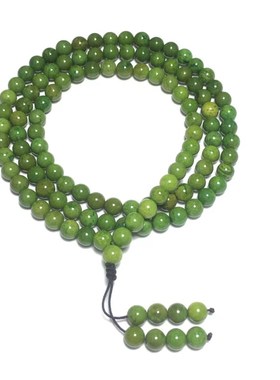 绿松石手串108颗佛珠项链男女款配饰天然手链配珠菜籽黄老型桶珠